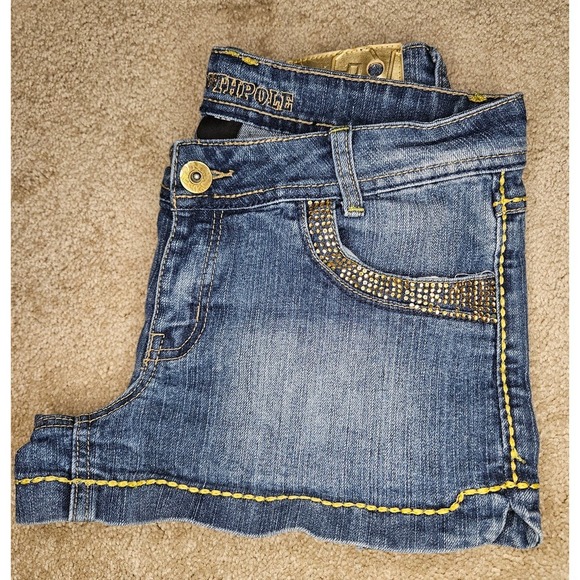 Southpole Denim No 21 Shorts with Gem Emblishments Size 9 - Picture 8 of 9
